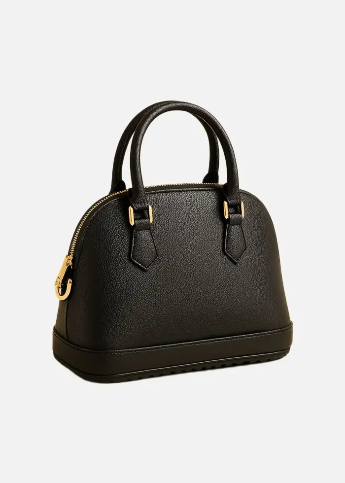 A-Sleek-Black-Dome-Shaped-Handbag