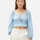 Balloon-Sleeve-Blouse-blue