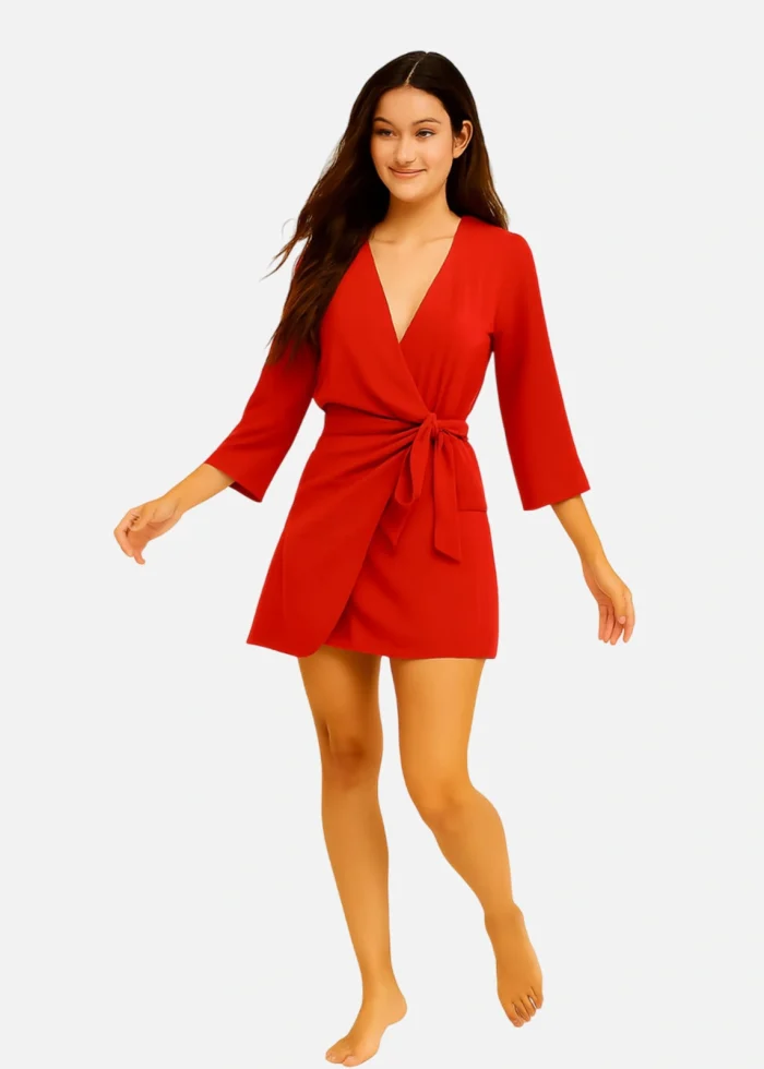 Short-Dress-With-Knotted-Skirt-orange
