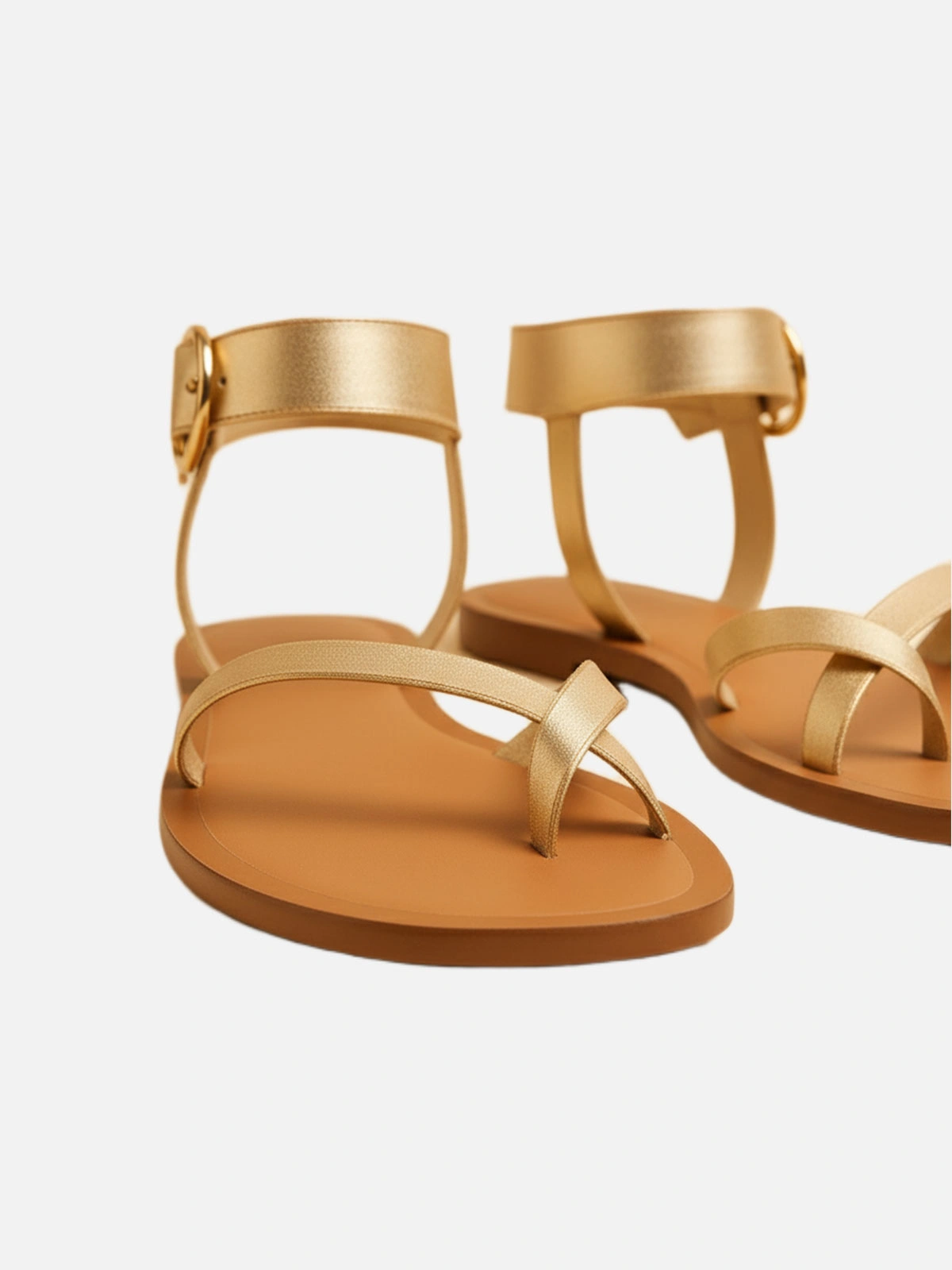 The-Metallic-Gold-Women's-Sandals - Image 2